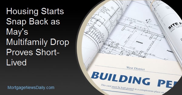 Housing Starts Snap Back as May's Multifamily Drop Proves Short-Lived