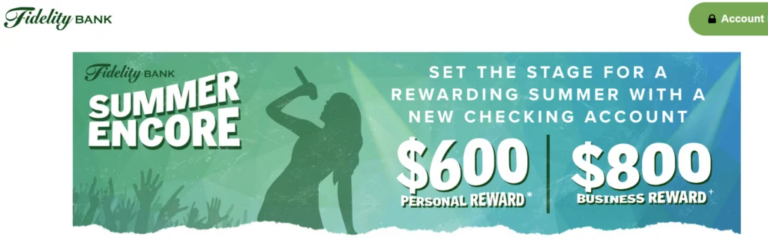 [Northeastern PA only] Fidelity Bank $600/$800 Checking Bonus