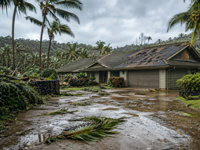Kona low storm damage concept